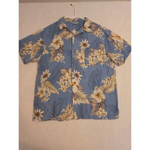 Vintage 90's Hawaiian Shirt Blue Floral Originals Surf Brand – Fits L (20" Pit)